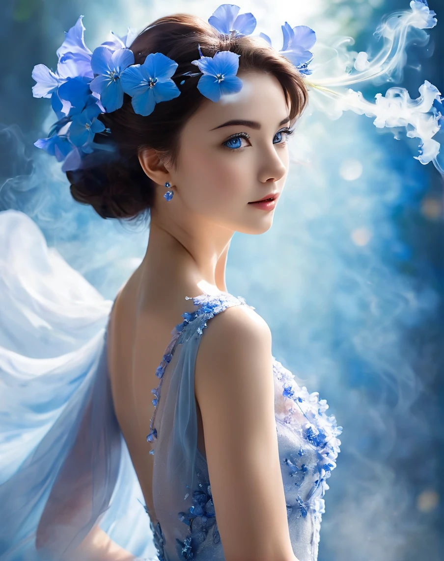 unique, full height, graceful figure, beautiful two legs, beautiful shoes, fast dance pose, brunette, beautiful face with expressive eyes, light white tones, fluffy skirt made of burgundy peony petals, Esbian Full Body, White background, daylight, Efeito de Luz, minimalist, Sun, pure tenderness, soft lighting, Realism, woman, who dances on a super-giant pink peony flower petal (petals made of thin, soft voile fabric, full background of flowing transparent pink petals, soaring single peony flower in hand - long stem above head, a huge giant burgundy peony above her head, Smoke effect, fog, mixed with burgundy peony petals), ((ss-through)), masterpiece, ReV Animated Scale CFG 7 Steps 40