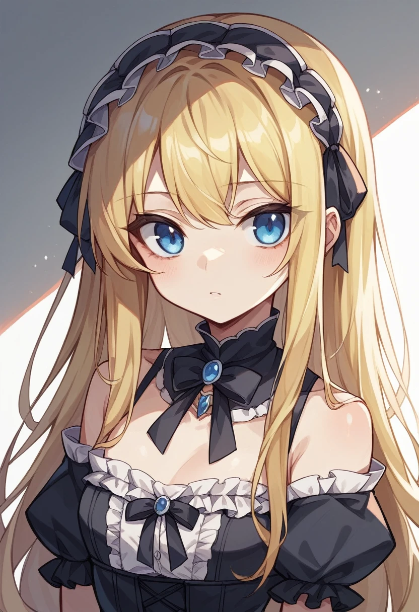 One Girl、Semi-long hair、Blonde、Blue Eyes、Young appearance、Slightly large chest、（Slightly large chest：1.4)、Gothic Lolita Fashion、whole body