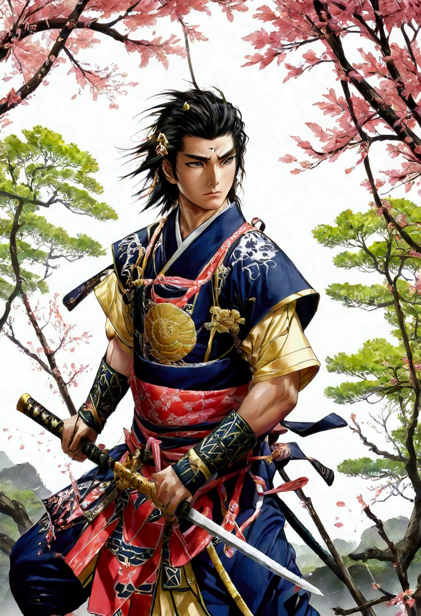 Samurai anime boy about 18 years old