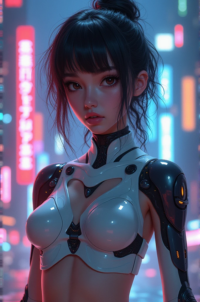 A woman in a futuristic suit posing in the city, cute Cyborg Girl, Cyborg Girl, Beautiful girl cyborg, Cyborg - Girl, Cyberpunk Anime Girl Mecha, Perfect cyborg woman, Perfect anime cyborg woman, Female Cyborg, Cyberpunk beautiful girl, Cyberpunk Anime Girl, Girl wearing mecha cyber armor, Cyberpunk Cyborg, Cyberpunk Robot, Cyberpunk Robotic elvish queen