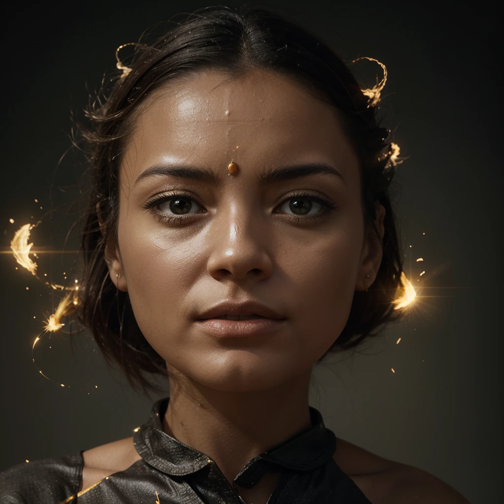 Create an image depicting a powerful mind. The image should convey strength, control, and mastery, with elements that symbolize intelligence and mental prowess. Consider incorporating visual metaphors such as a brain illuminated an individual meditating with a radiant aura around their head. The overall aesthetic should be inspiring and convey the message of mastering one's mind