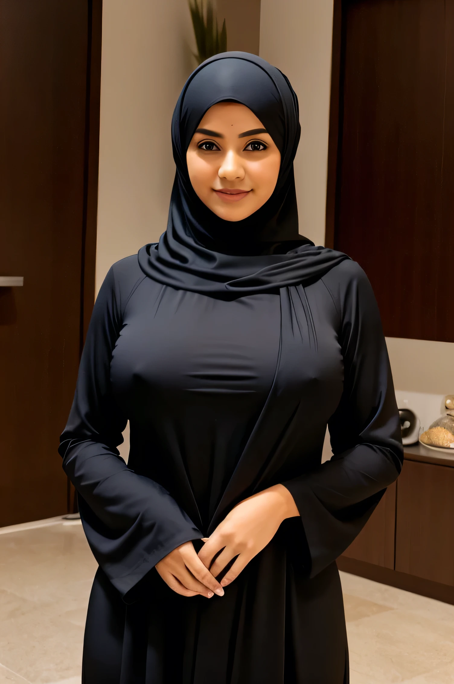 Girl with big boobs wearing burkha