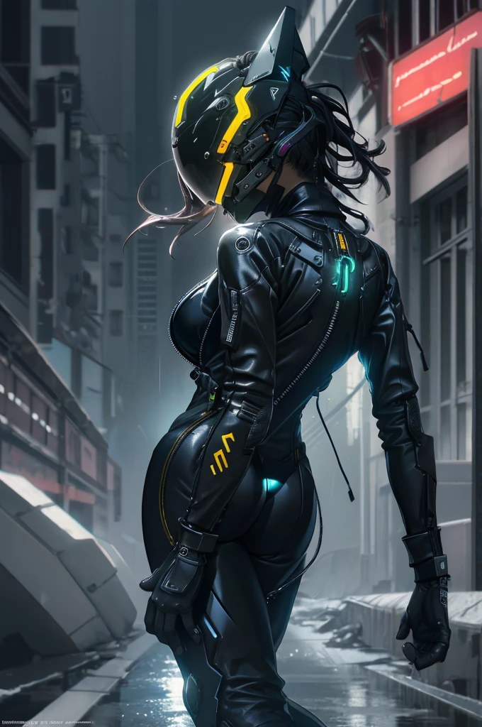 alone, RAW Photos, Realistic, masterpiece, Highest quality, High resolution, Super detailed, Official art, unity 8k wallpaper, formula wallpaper,  Gloomy atmosphere, Chiaroscuro, Celt, One girl,1 Female, Helmet, Bodysuits, black Bodysuits, Fits perfectly to the skin, biker clothes, Animal ears, Motorcycle Suit, leather, Large Breasts, night, moonlight, gloves, (((Unzip))), Inner Boobs, Pause, a person in a cyberHelmet, white cyberHelmet, wonderful, close, Motion Lines, Up, up, down,  I had already finished, Super detailed, Neon Light, Neon color, cyber punk, reflection, The Shining, spark,   A shy and seductive arched back position,