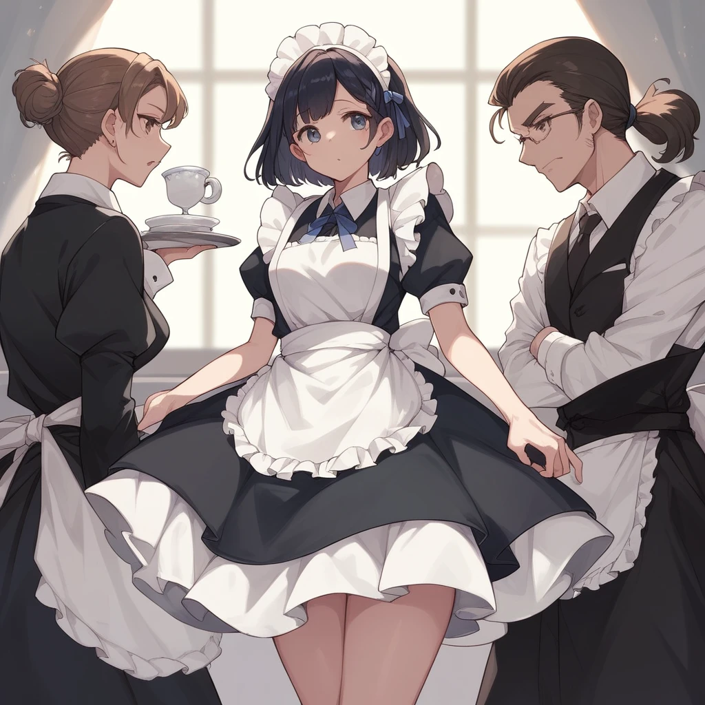score_9, score_8_superior, score_7_superior (score_9:0.9),score_8_superior,score_7_superior,Anime Style,evaluation_Safety,(PDXL),Maid's Headdress,lira,Maid clothes,One girl,alone,View your viewers,Elf Ears,Medium chest,Black Hair,robot,