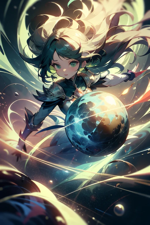 gravitational, Magical girl, Green background