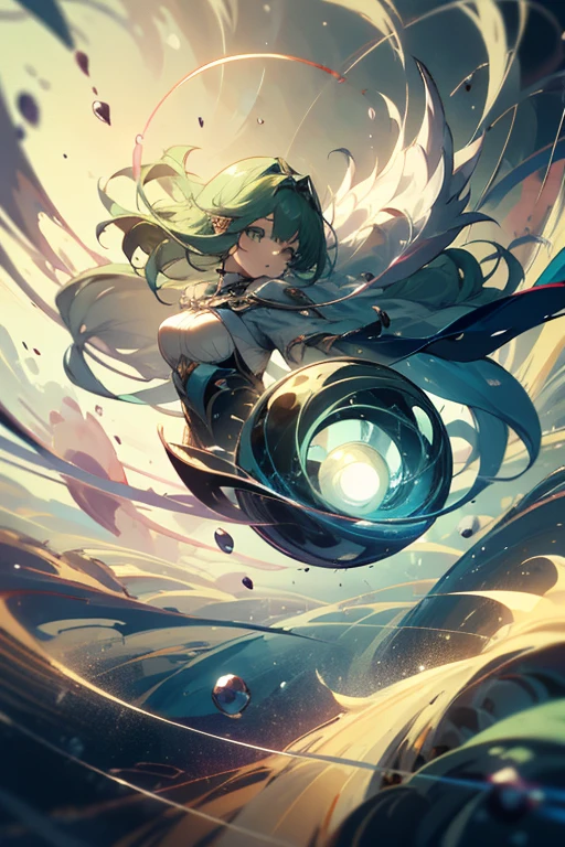 gravitational, Magical girl, Green background