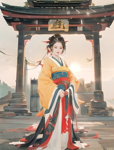 (8k, Highest quality, masterpiece),{practical, Original photo, Ultra-fine and transparent, image, practical Light, Delicate skin, (Beautiful slim woman, whole body, Age 25, Shrine maiden:1.5), thin legs, Microparticles, Long Hair, Detailed fingers, thin, Expressions of Ecstasy, Dynamic sexy pose, No concealment,Beautiful views, (Wind and Sun:1.5),
