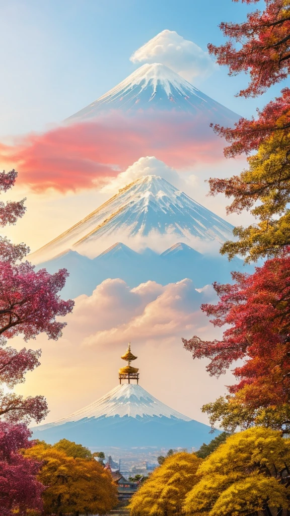 Wallpaper images for business prosperity. Uses vibrant and bright colors. Uses gold and red as the base color.、Items that emphasize colors that symbolize prosperity and wealth and incorporate traditional Japanese patterns and treasure motifs in the background:
Golden coins and gold coins are scattered throughout the piece. A treasure ship carrying the Seven Lucky Gods is placed in the center. A magic mallet is placed to the side. A maneki-neko (beckoning cat) is placed with its right paw raised, as if to invite good fortune. A golden dragon is depicted flying powerfully in the sky. Large and small gold coins are scattered in the background. Abundant ears of rice are swaying in the wind. Mount Fuji is depicted in the background. Pine, bamboo, and plum plants are placed as auspicious objects. Crystals shine as if emitting energy.