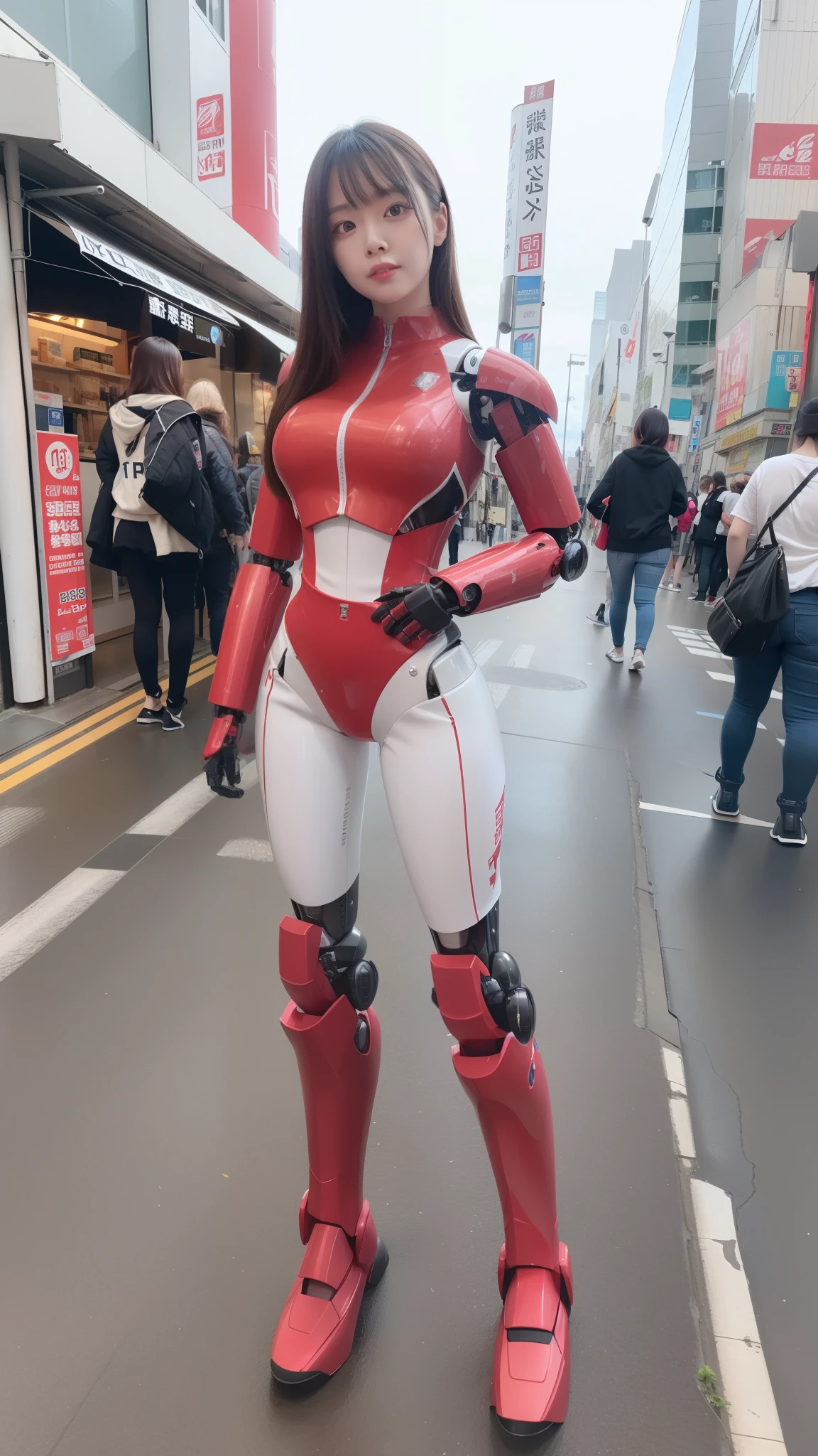 one robot woman, hyperdetailed face, Super well-formed face, armored robot, Police, robot, perfect-female-robot, perfect-mechanical-body