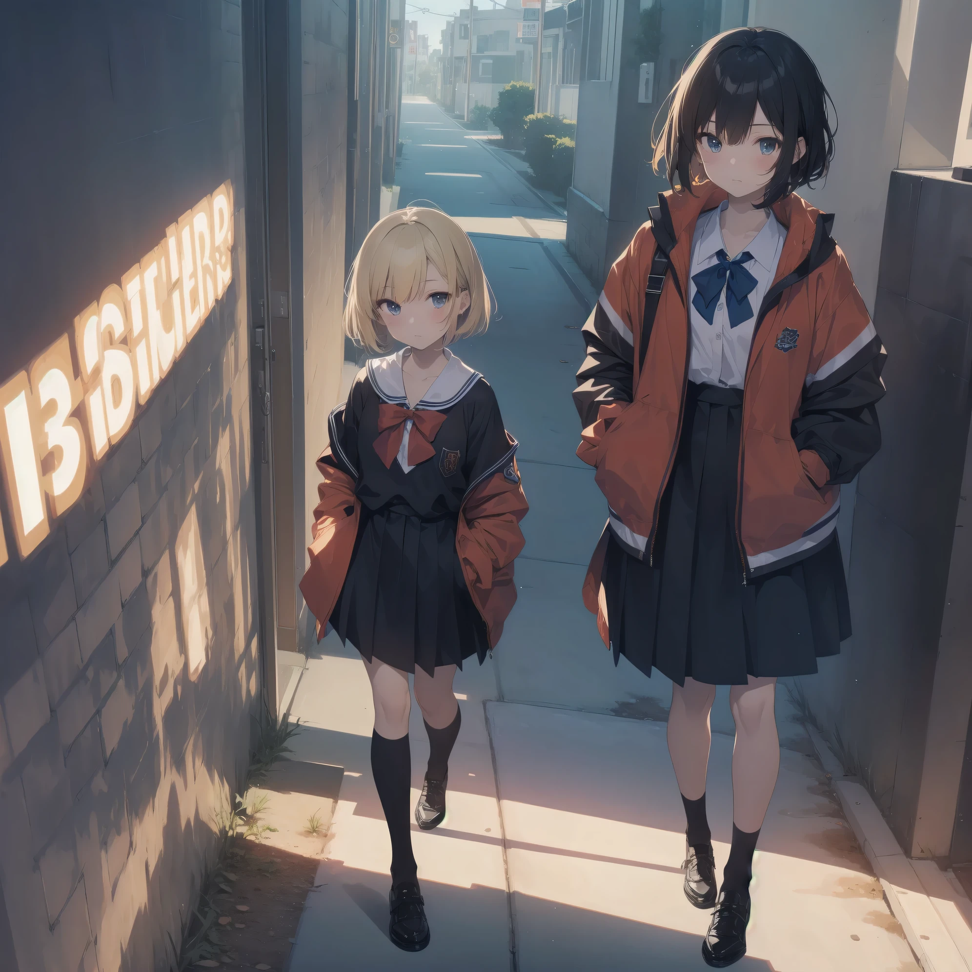 ultra-absurdres-Top quality by artist God, ultra-detailed, high resolution, anime moe artstyle, best anime 8k konachan wallpaper, pixiv contest winner, pool:2810, perfect anatomy,break, 1girl, (Please draw a girl walking sleepily to school alone. )break,(Solo,little female, 13-year-old:1.3),Full limbs, complete fingers,a junior high school student, (very short hair), short cut, flat chest, , small butt, small black eyes, beautiful detailed eyes, well-proportioned iris and pupils, expressive eyes, highres detailed hair, soft expression, salor school_uniform, sailor collar, serahuku, bow, pleated skirt,(Detailed Lighting), (Detailed background), in the School commute route. break,super detailed skin, Best cinematic lighting powered by famous artist, 8k,beauty illustration,photoshop_(medium),very aesthetic,break,((artist:yd_(orange_maru) )), artist:clamp ,artist:carnelian ,artist:kantoku ,
