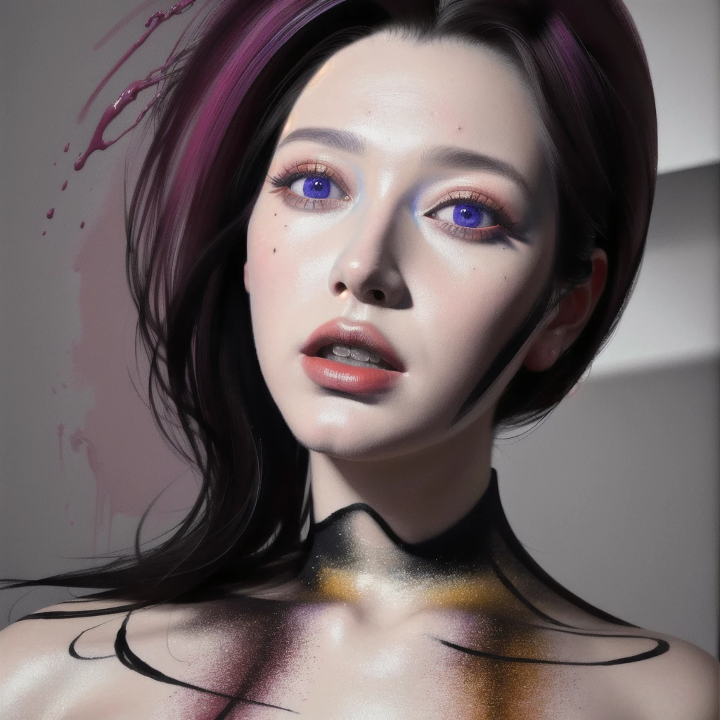 Android Beauty, Powerful paintings inspired by Francis Bacon, Ultra-realistic surrealism, Hyperrealism, fear, art, hyper real painting, Realistic illustration painting, カラフルなHyperrealism, Hyper-realistic digital art, Best quality