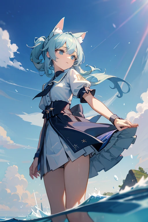 3Dアニメ
エルフの少女18歳
ブロンドヘアー
可愛い
キャミソールとパンティー
森の中の湖で沐浴
Thighsから頭
下から
膝下まで水に入っている
汗が光る胸元
大きめな胸
紅潮した頬、Thighs