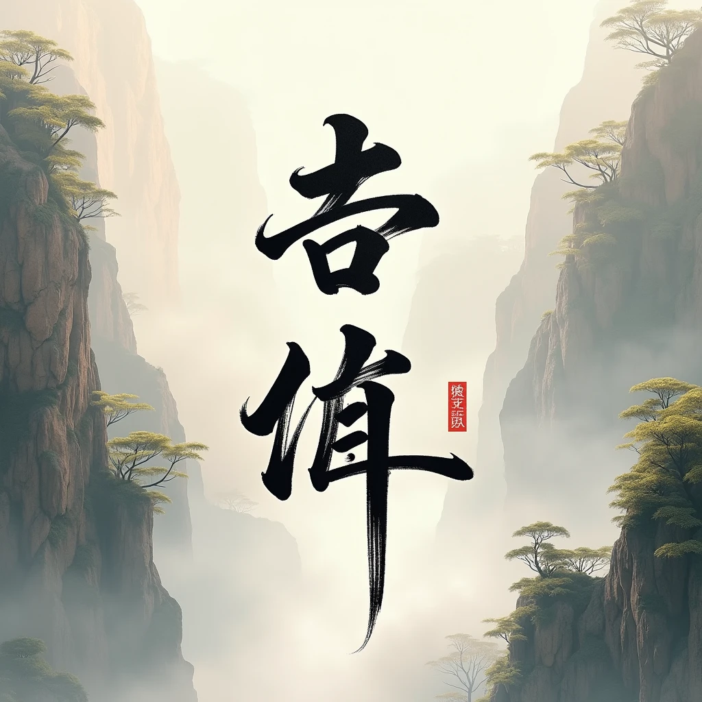Create A Chinese character Art, photorealistic