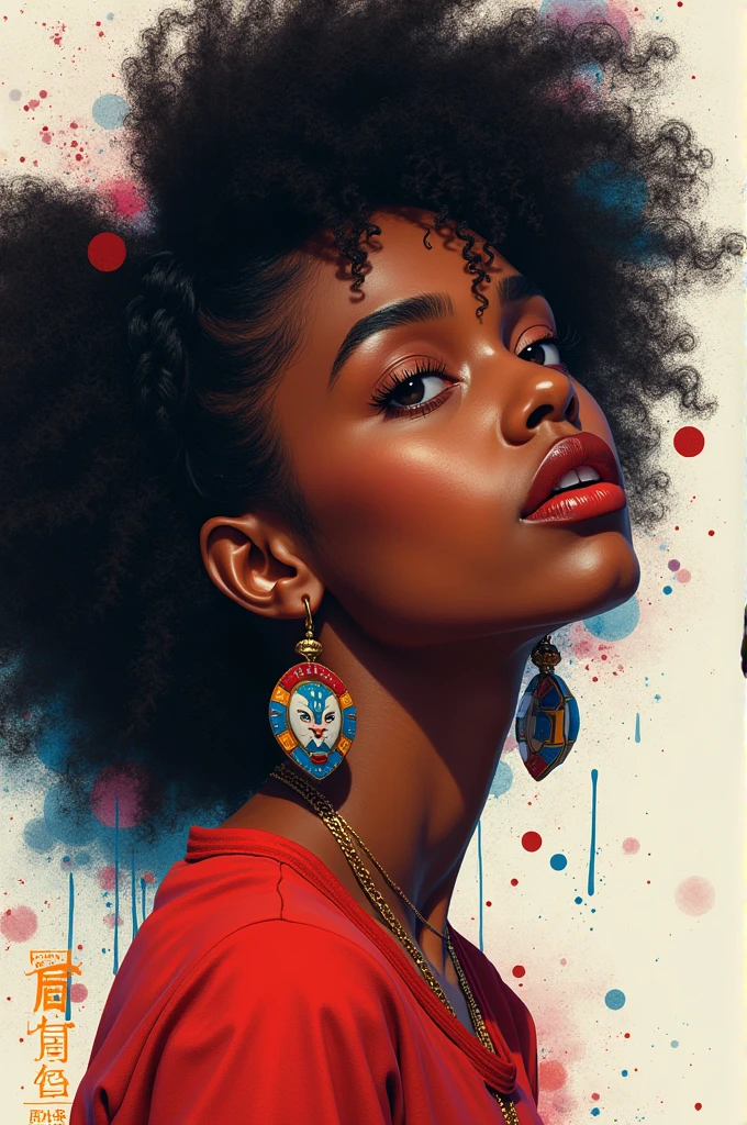 Beautiful black women paintings, Pretty face, Hip Hop, Affectionate, avant-garde, Street Queen, Check it out, Ultra-fine inspired by WLOP, Art Station Trends, Fantasy Art, A complex mess, The Art of Batting, Wallop Art, WLOP |, Impact, Beautiful character painting, wlop style, WLOP | The germ of art, Incomparably beautiful glass, Figurative Art, Intense watercolor, Watercolor Detail Art, Watercolor splash, Surrealism, avant-garde波普艺术, Beautiful and expressive paintings, Beautiful art illustration, colorful, wonderful, Cruel beauty, masterpiece, best quality, Official Art, Women only, Clear outline, Best Shot, Vector Art, author:Sandra Chevrier, Dave McKean、Richard Avedon、Screenplay by Makizi Kuciala, Luminous design