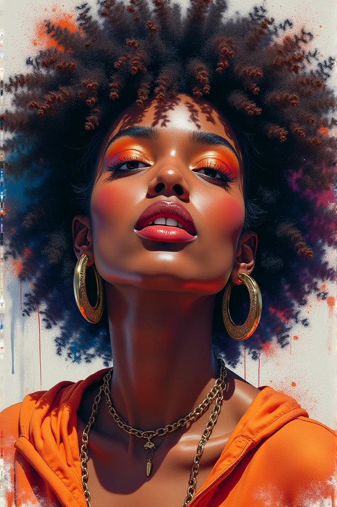 Beautiful black women paintings, Pretty face, Hip Hop, Affectionate, avant-garde, Street Queen, Check it out, Ultra-detailed painting inspired by WLOP, Art Station Trends, Fantasy Art, A complex mess, The Art of Batting, Wallop Art, WLOP |, Impact, Beautiful character painting, wlop style, WLOP | The germ of art, Incomparably beautiful glass, Figurative Art, Intense watercolor, Watercolor Detail Art, Watercolor splash, Surrealism, avant-garde波普艺术, Beautiful and expressive paintings, Beautiful art illustration, colorful, wonderful, Cruel beauty, masterpiece, best quality, Official Art, Women only, Clear outline, Best Shot, Vector Art, author:Sandra Chevrier, Dave McKean、Richard Avedon、Screenplay by Makizi Kuciala, Luminous design