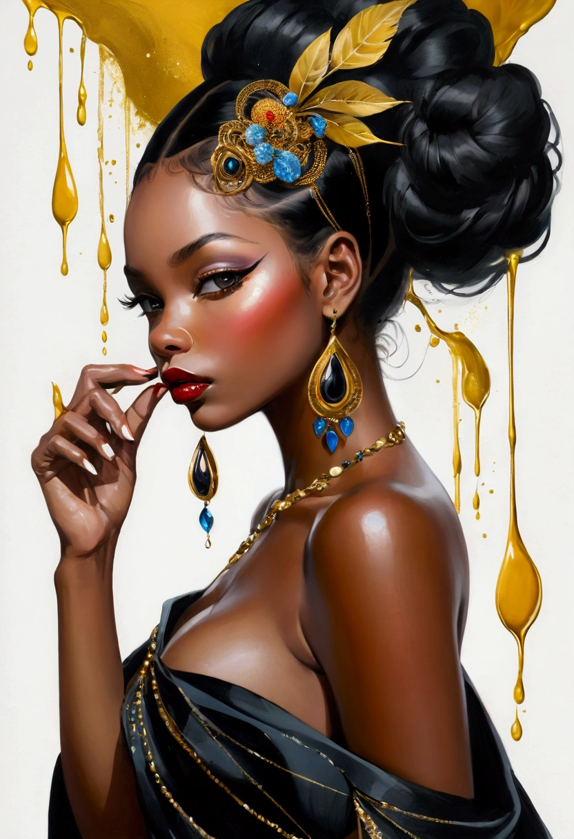 Beautiful black women paintings, Pretty face, Hip Hop, Affectionate, avant-garde, Street Queen, Check it out, Ultra-fine inspired by WLOP, Art Station Trends, Fantasy Art, A complex mess, The Art of Batting, Wallop Art, WLOP |, Impact, Beautiful character painting, wlop style, WLOP | The germ of art, Incomparably beautiful glass, Figurative Art, Intense watercolor, Watercolor Detail Art, Watercolor splash, Surrealism, avant-garde波普艺术, Beautiful and expressive paintings, Beautiful art illustration, colorful, wonderful, Cruel beauty, masterpiece, best quality, Official Art, Women only, Clear outline, Best Shot, Vector Art, author:Sandra Chevrier, Dave McKean、Richard Avedon、Screenplay by Makizi Kuciala, Luminous design