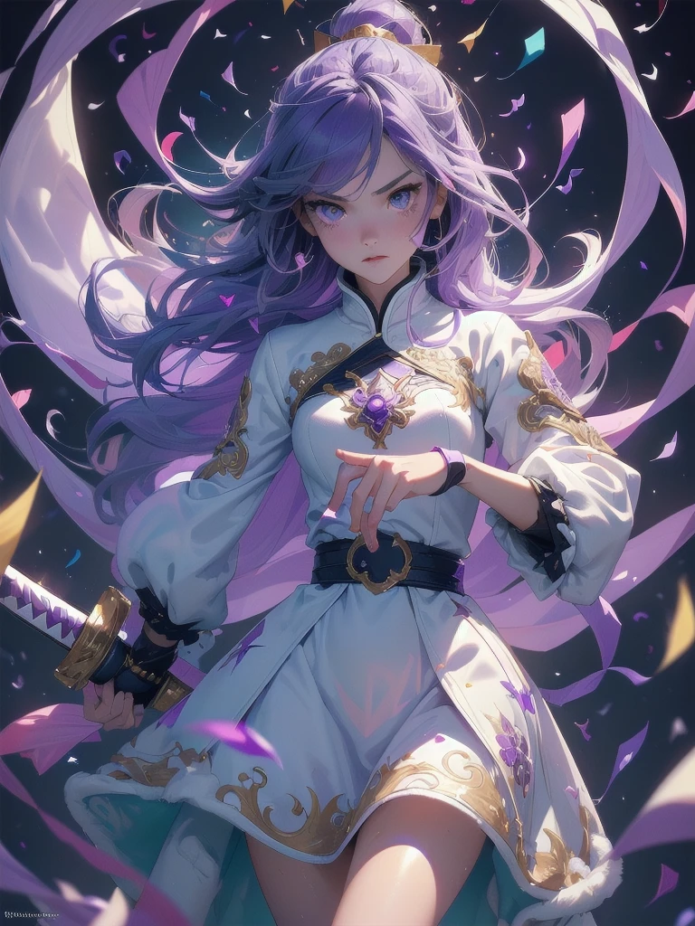 high resolution:1.7, incredibly absurdres, kawaii:1, cute:1.5, hires.fix, incredibly fine illustration,8k,masterpiece:1.2,best quality, high quality, exquisite, beautiful, insanely detailed, intricate detailed, extremely detailed, Super Definition, ultra high res, Super Resolution, best aesthetic, ultra detailed:1.5, best quality, perfect face, detailed face, masterpiece:1.2, illustration:1.2, 8k cg wallpaper, stunning art,absurdres,octane render,ultra hires,
(((aqua fur coat, aqua fur coat outfit, wearing a ice dress:1.3,aqua winter coat))), ((ice dress,elegant ice dress)),(white gloves,white clothes,(((intricate outfit,intricate clothes,embroidered outfit,ornate outfit,embroidered clothes,ornate clothes))),(dynamic pose:1.0),embarrassed,(centered,scale to fit dimensions,Rule of thirds),((snowy pine forest)),winter,1girl, (kunoichi:1.2), black hair,(wide eyes,big green eyes,enchanting bright eyes studded with gold and silver dust,wet crystal eyes),(finely detailed beautiful eyes),shinylips,lean body,waist slender,leg slender,ninja,(gauntlet:1.2), (greave:1.2), (gaiter:1.2), (purple flame:1.5), (purple fire:1.5), (holding purple flame sword:1.5), (holding white energy sword:1.3), (black flame katana:1.3), (swing a white flame sword:1.3),
battle,fight,(action pose: 1.4),(vengeful spirit come's attack), (vs vengeful spirit),(purple confetti:1.5),(cave),tentacles,dungeon,(dutch angle)