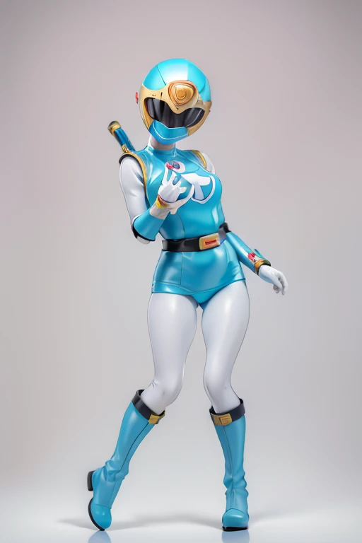 ((White background、No background))、hurricane blue、ninpuu sentai hurricanger、(Ultra-detailed illustration、Ultra-precision performance、masterpiece、highest quality、超High resolution、High resolution)、tight clothes、(Big Breasts:1.5)、Leg spread、boots、Nipples are visible through the、Leg spread、Squat、Tight clothes、Plump body、Place your arms behind your back.、Erect nipples、