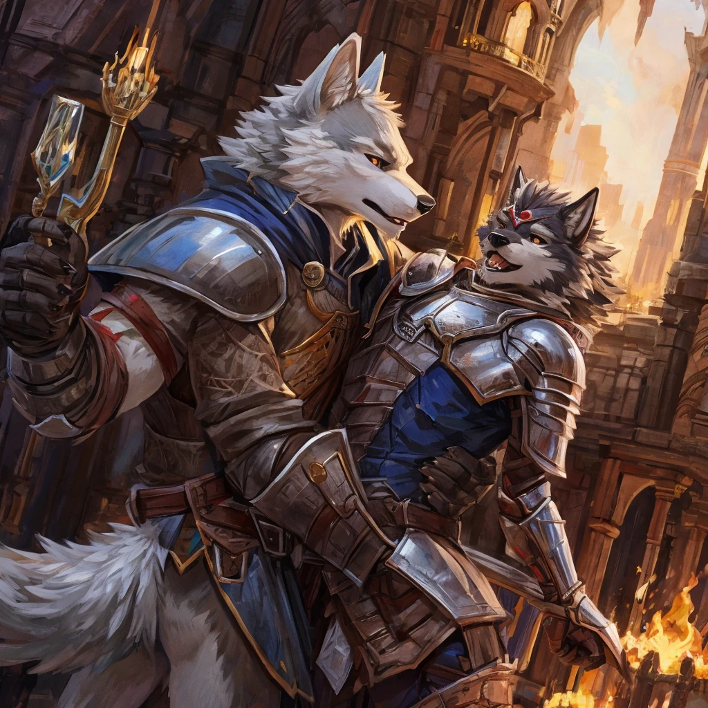 Furry wolf, knight