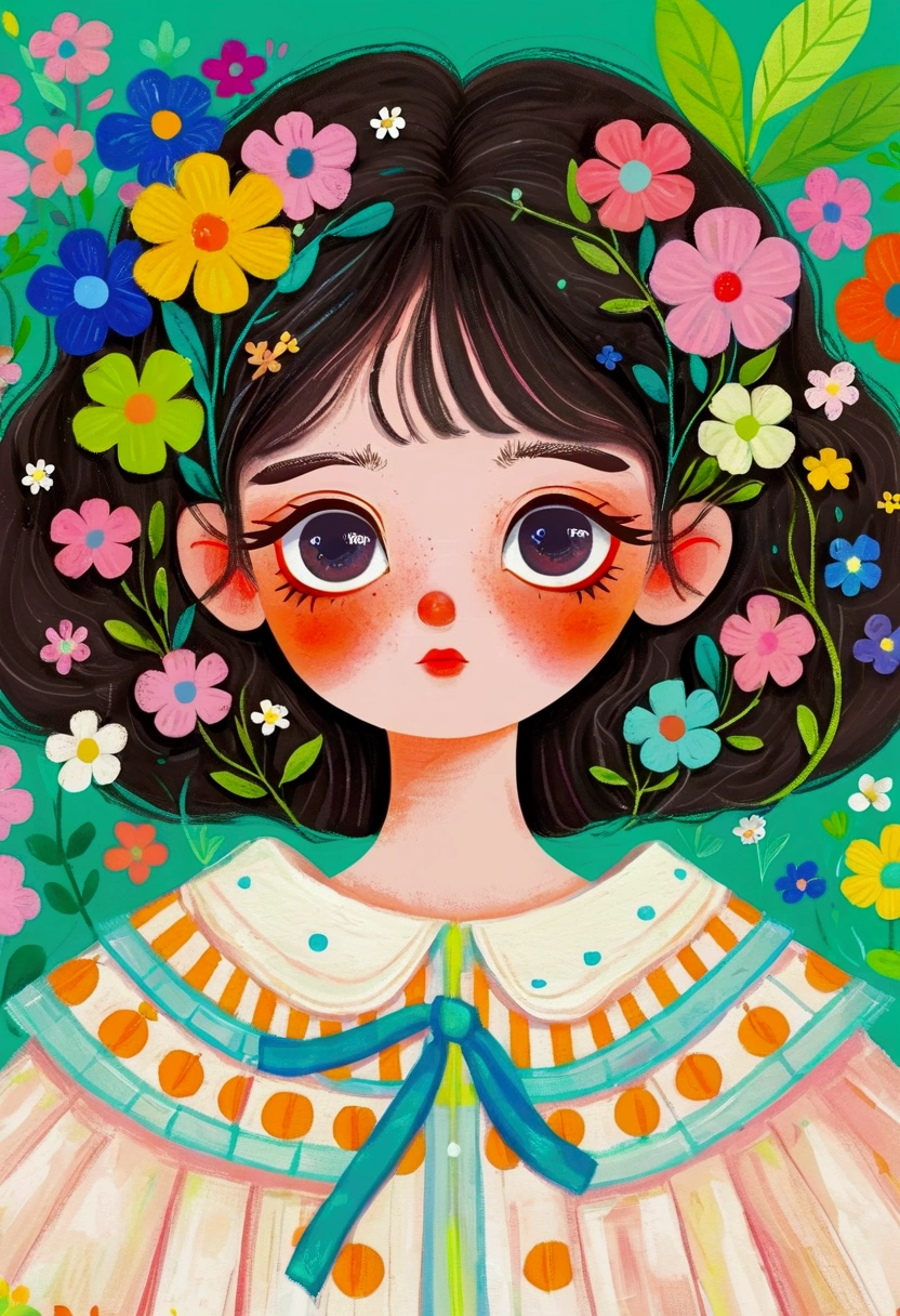 A painting,Pastel Art:Illustration of a cute , Big colorful eyes,Pout,The Art of Mathematics ,Hot trends, The Art of Mathematics, 采用数码Illustration style, The Art of Mathematics. The Art of Mathematics illustration, Cute illustrations, The breath of spring, Illustration Art, Illustration style, Drawn in a whimsical style