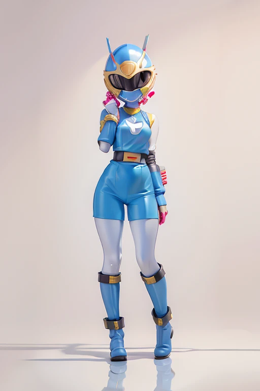 Helmetのデザイン,robot,Android,Primary school students ,Young girl,,height: 130cm,Portraiture,Simple design,Deformed Design,Mini Characters,Pitch Resuit,Sentai Hero,Perfect outfit,Yoga Suit,robotジョイント,Plug Suit,Spacesuit,Full body illustration,Helmet,Face masks,フルFace masksをかぶっている、,Face close-up,Face Design,head,Sentai Hero、Standing with your legs apart、front view、Change the color to pink、The color is pink
