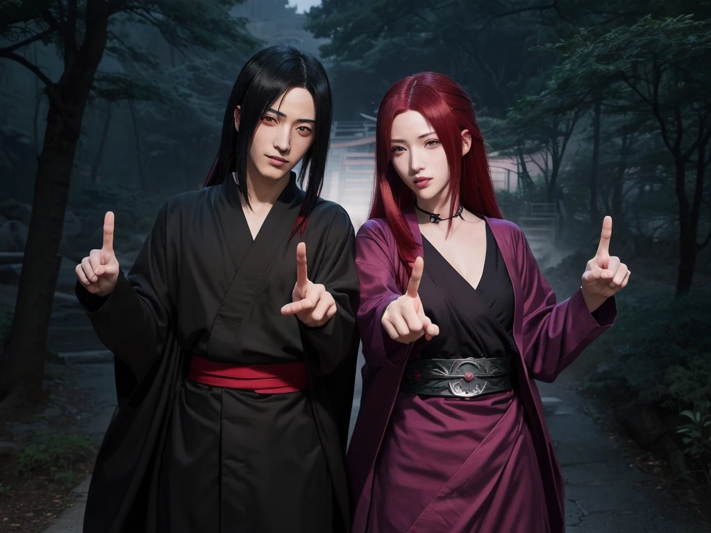 anime character with red hair and purple eyes pointing at something, madara uchiha, from naruto, itatchi uchiha, itachi uchiha, ryuu, itachi, sasuke uchiha, badass pose, with index finger, akatsuki akira, sakura haruno in slug sage mode, pain from naruto, beautiful!!, advanced digital anime art ”