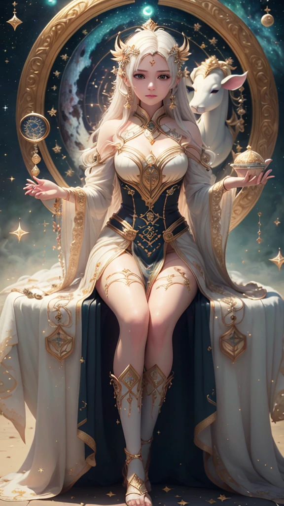 (masterpiece、Highest quality、Highest quality、Beautiful and beautiful:1.2)、Focus on the eyes、The delicate story of a girl with milky white hair、Beautiful Eyes、lips、(((Perfect hands)))、Astrologer costume、lime、Fog rising from the feet、12 Zodiac Signs、Going around、Luminous Splash in Both Hands、Overflowing、Beautiful 3D Earth、Illumination、Deep Background