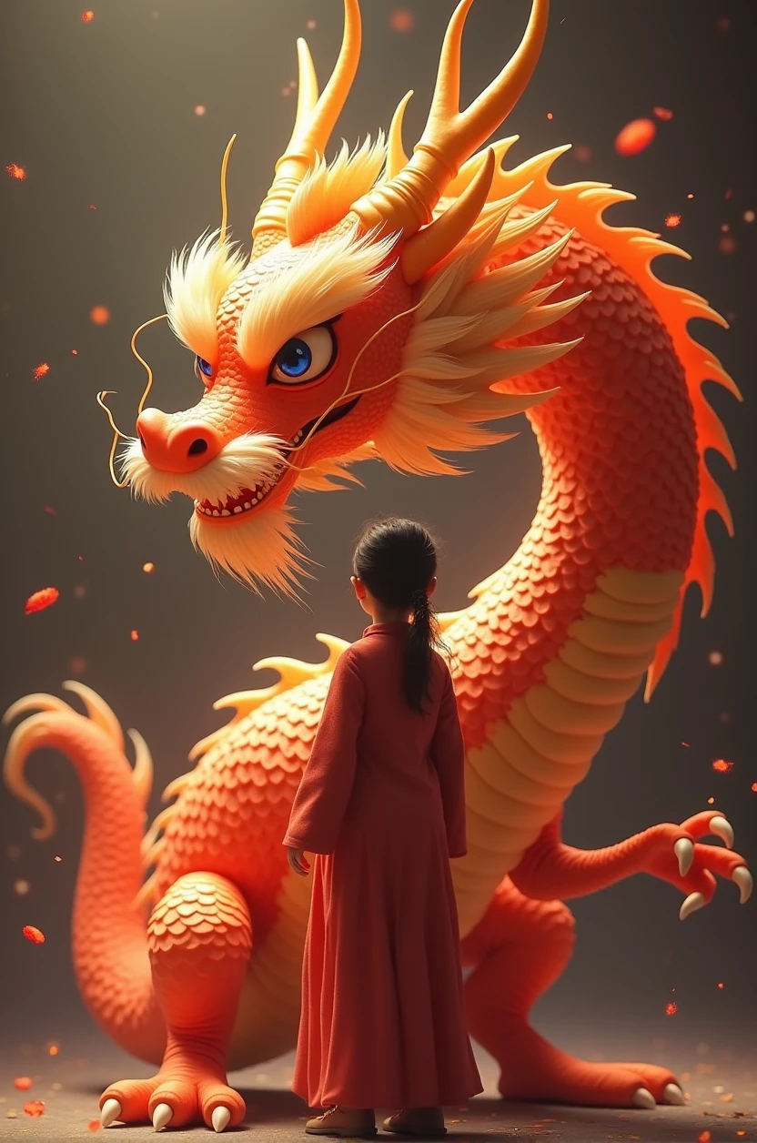 (best quality:1.3), (The best show:1.2), (Best Illustration:1.2), (Realistic style:1.2), (art film lighting:1.2) (1 person) Chinese dragon