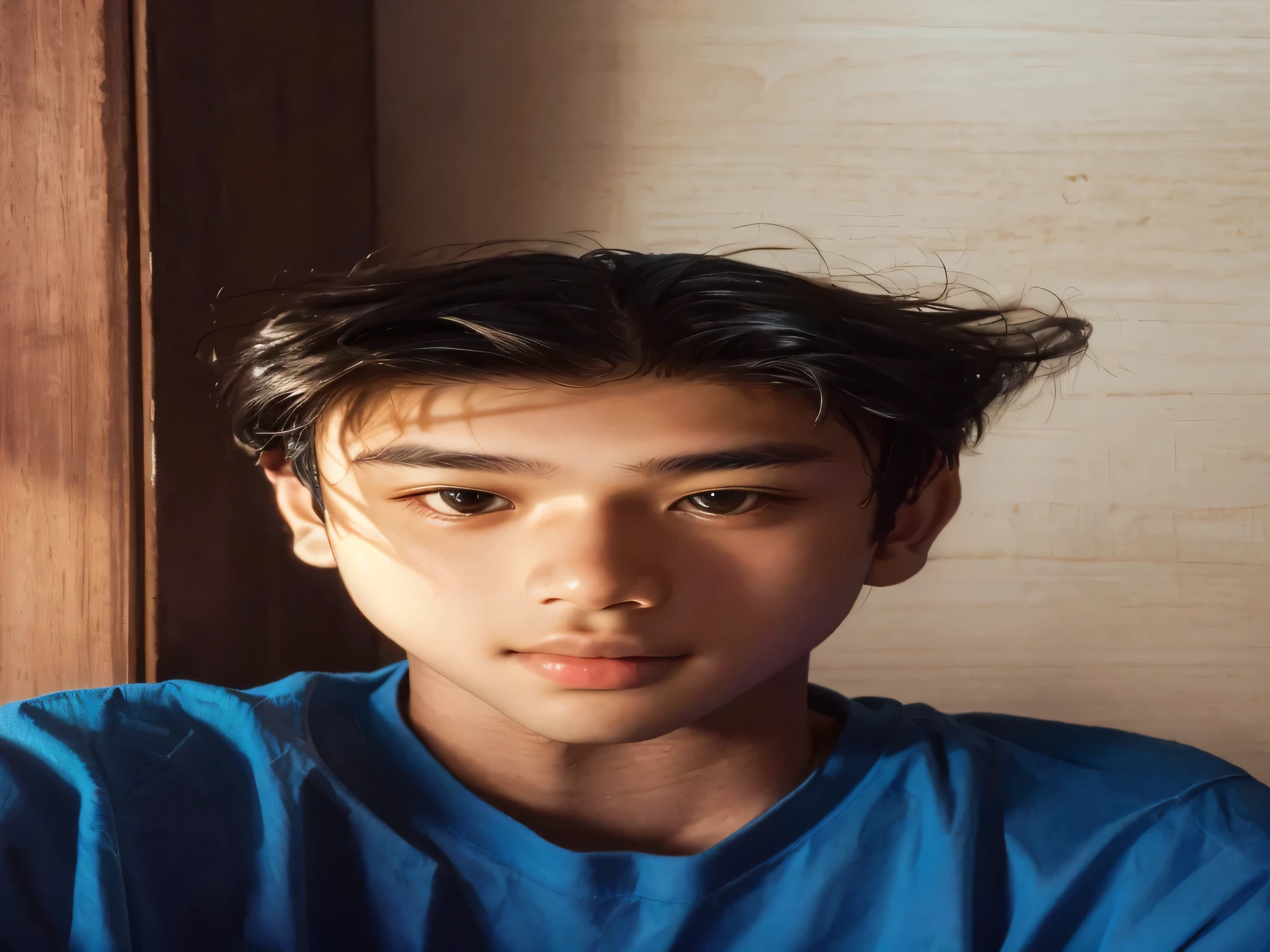 there is a young boy sitting at a table with a plate of food, ayan nag, ramil sunga, potrait, john jude palencar, riyahd cassiem, ismail, with accurate face, nivanh chanthara, 18 years old, 1 6 years old, real ungine, protrait, a picture