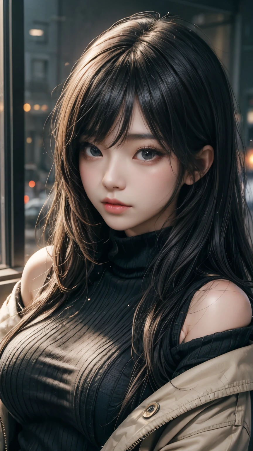 (最高qualityのディテール)、Realistic、8K Ultra HD、High resolution、(One Girl:1.2),(Glasses、Fatal Beauty,Attractive beauty) ,(A supple and powerful physique),(Sensual charm),(Mysterious charm:1.1),(Big Breasts、Captivating silhouette),The 超detailedな、高qualityのテクスチャ、複雑なdetailed、detailed、非常にdetailedなCG、高qualityの影、detailed 美しく繊細な顔、detailed 美しく繊細な目、Written boundary depth、Ray Tracing、20th Generation、Cute K-Pop Girls、(The Face of Ulzan in Korea)、Thin face、(Urzan-6500-v1.1:0.6)、PurerosFace_v1、Glowing Eyes、Perfect body、 Viewer Display、(最高qualityのディテール:1.2)、Realistic、8K Ultra HD、High resolution、Close-up of a woman， realistic girl rendering, 8k artistic german bokeh, Enchanting girl, Real Girls, Gurwitz, Gurwitz-style artwork, Girl Roleplay, Realistic 3D style, cgstation Popular Topics,, 8K Portrait Rendering,（truth，truth：1.4），(Sparkling eyes girl:1.2)、Best image quality, 最高quality, Realistic, 超detailedな, Realistic, 4K 8K Ultra HD Full Color RAW Photos, Fujifilm(Medium format), Hasselblad, Carl Zeiss, Incredible dynamic range photography(utility_art：Smooth-768:1.1),High resolution, High pixel count, 明確なdetailed, Clear images, Natural color reproduction, Noise Reduction, High fidelity, quality, Software Improvements, Upscaling, Optimized Algorithms, Professional-level retouching,

1. Oversized coat:

The coat is、Choose an oversized design that covers from shoulders to knees.。Color is classic navy or black、or warm khaki or beige, hang on.、Choose colors that match the season。
2. Knitted sweater or turtleneck:

To protect yourself from the cold、Knitted sweater or turtleneckを選択してください。Match the texture and color of the knit to the coat.。
3. Wide leg pants:

For pants, Choose a wide-leg design、Combines ease of movement and style。Denim in dark tones or black trousers will look good.。
4. Knee-high boots:

What is included in an oversized coat、足首からふくらはぎまでカバーするKnee-high bootsとの組み合わせ。Boots are black or dark brown and chic.、Gives a stylish impression。
5. accessories:

シンプルなゴールドまたはシルバーのaccessoriesを選択してください、Add elegance to your outfit。for example、Long necklaces and large earrings are recommended.。
6. Handbags:

Handbags、Choose a color that matches the tone of your outfit.。Shoulder bags and tote bags are convenient and stylish。
7. Compensateと髪型:

Compensate, Choose natural colors that flatter your skin。Wavy Hair、By creating loose curls、Appeal to softness。
