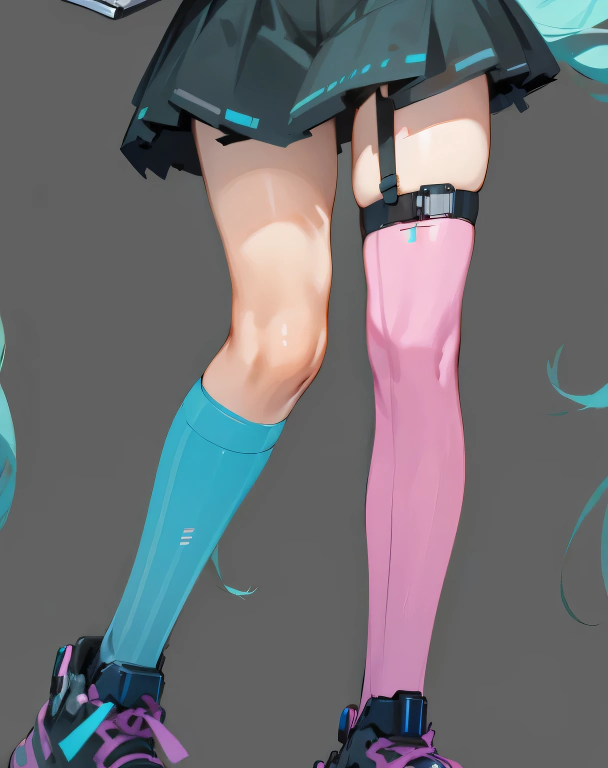 Beautiful girl with long legs, cyberpunk, cool