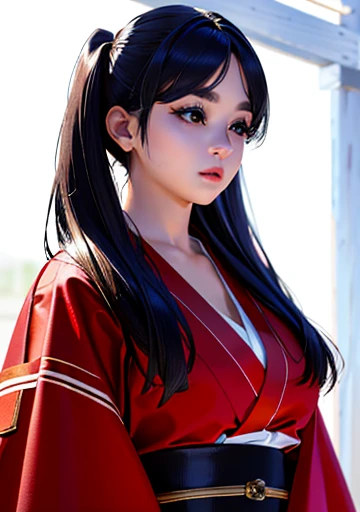 ulzzang -6500-v1.1,(Raw foto:1.2),((Photorealsitic:1.4)),top-quality,​masterpiece, illustratio, extremely delicate and beautiful, extremely details CG,Unity,8k wallpaper, astonishing、finely detail, Official art,absurderes, Incredibly ridiculous, huge filesize, Ultra-detail, hight resolution, (Raw photo, Best Quality, Mastery:1.2), (Realistic, Photorealsitic:1.4), (masuter piece:1.4), (Best Quality:1.4),1girl in、Cowboy Shot, solo、looking at the viewers、blue eyess、A darK-haired、hair adornments、common、kimono、makeups、lipsticks、hair stick, perfectly proportions, Perfect growth, Pretty curvy, Big Tits, The thighs are raw、red kimono、kanzashi、layered clothes、Art Parody、Glossy, Bewitching,