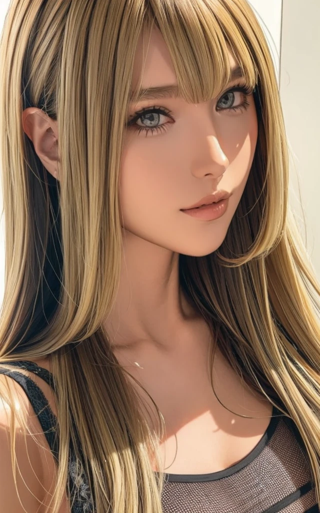 girl, long hair, bangs, blonde