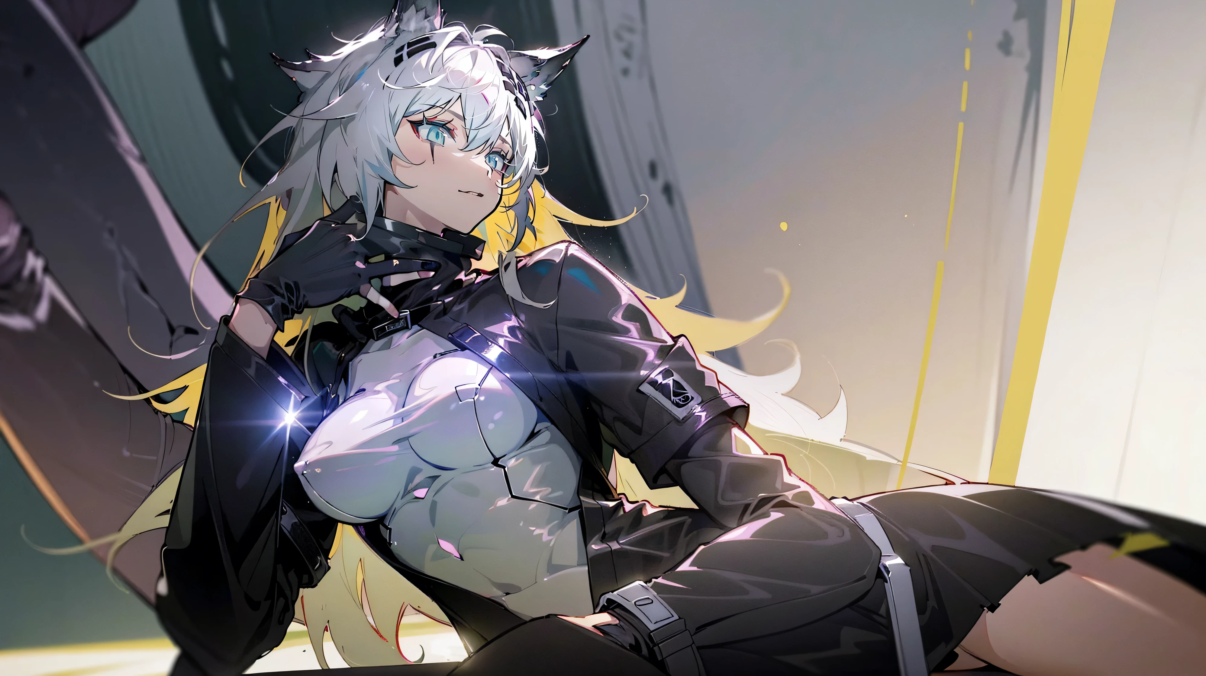 ((Highest quality)), ((masterpiece)), ((detailed)),(Browsing Caution) 
(8k) delicate　(ultra-detailed)　(high resolution) 
(Bodysuits)((girl,Jet black )) 
Long Hair, hot, stylish scene  