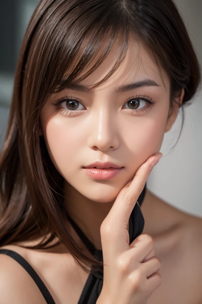 1girl, face waiting for kiss,