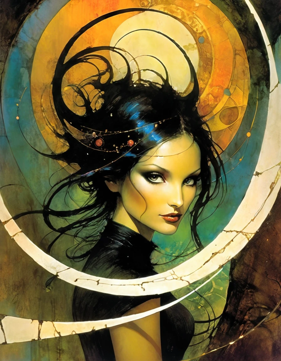 winding path, magic, fantsy, art inspired by Bill Sienkiewicz and dave mckean