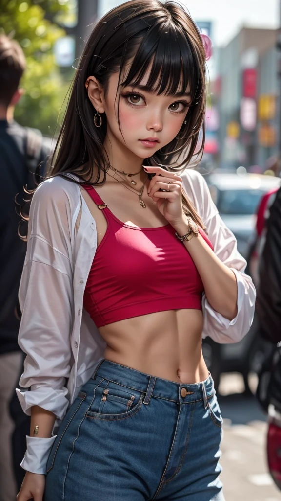 pocket crop top, sei, brunette