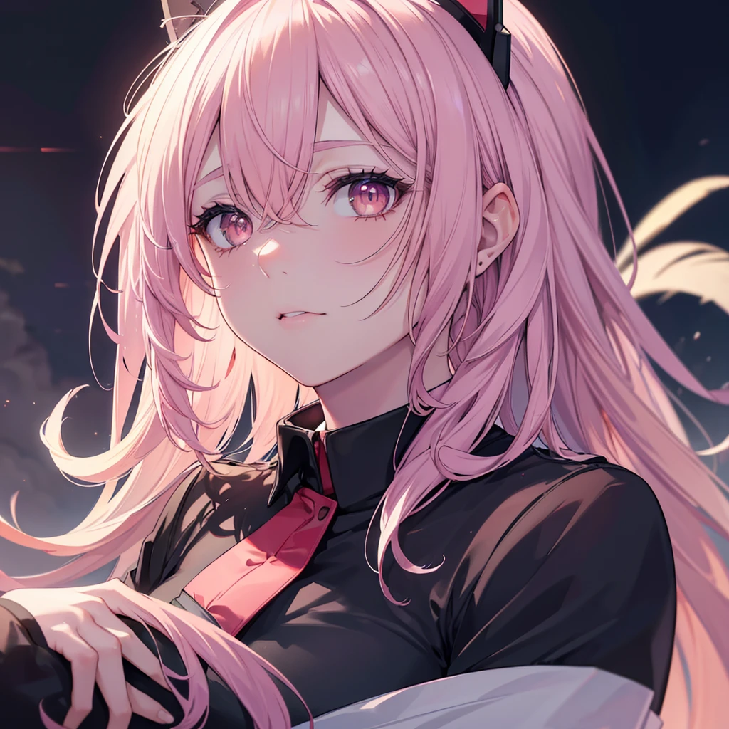 A beautiful detailed portrait of an anime-style nurse with long hair, sharp gaze, ominous aura, beautiful brown eyes, sharp facial features, strong presence, rabbit ears, pink eyes, short hair, dramatic chiaroscuro, complex details, (best quality, 4k, 8k, highres, masterpiece:1.2), ultra-detailed, (realistic, photorealistic:1.37), HDR, UHD, studio lighting, ultra-fine painting, sharp focus, physically-based rendering, extreme detail description, professional, vivid colors, sadistic character,adult