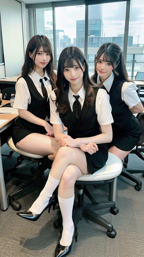 Are standing,Group shot,Office Suits,Medium Hair,Pencil Skirt,Short socks、Leg spread,Squat,bend over:1.5.Ahegao,orgasm,
((Highest quality、8k、Representative works details、Ultra-high resolution))、(Group photo)、(Looking at the audience)、(Mid Shot:)、Attractive business woman、A little chubby:0.25、White collar shirt、Check blouse、Grey Skirt、(Sitting on a chair in a conference room))、smile、president&#39;s office、Large Bust、mini skirt、I can see her panties、Run-6500-v1.1、(RAW Photos:1.2)。
(Photorealism)。(Genuine:1.4)。One Girl、Perfect full body anatomy。29-year-old、Looking at the camera。Black socks are perfect、Delicate and beautiful。。、There is always one Nike logo visible on the socks.。My socks are of super high quality。The two legs are beautifully placed.、The entire sock is always visible。(Business services)、Beautiful black socks with Nike logo Medium long hair、Best Check。)。(Wearing surreal black socks with the Nike logo:Black Nike socks close up 1.2)。(Black stiletto heels 、High heels)。High heelsはつま先までずっと美しいです、