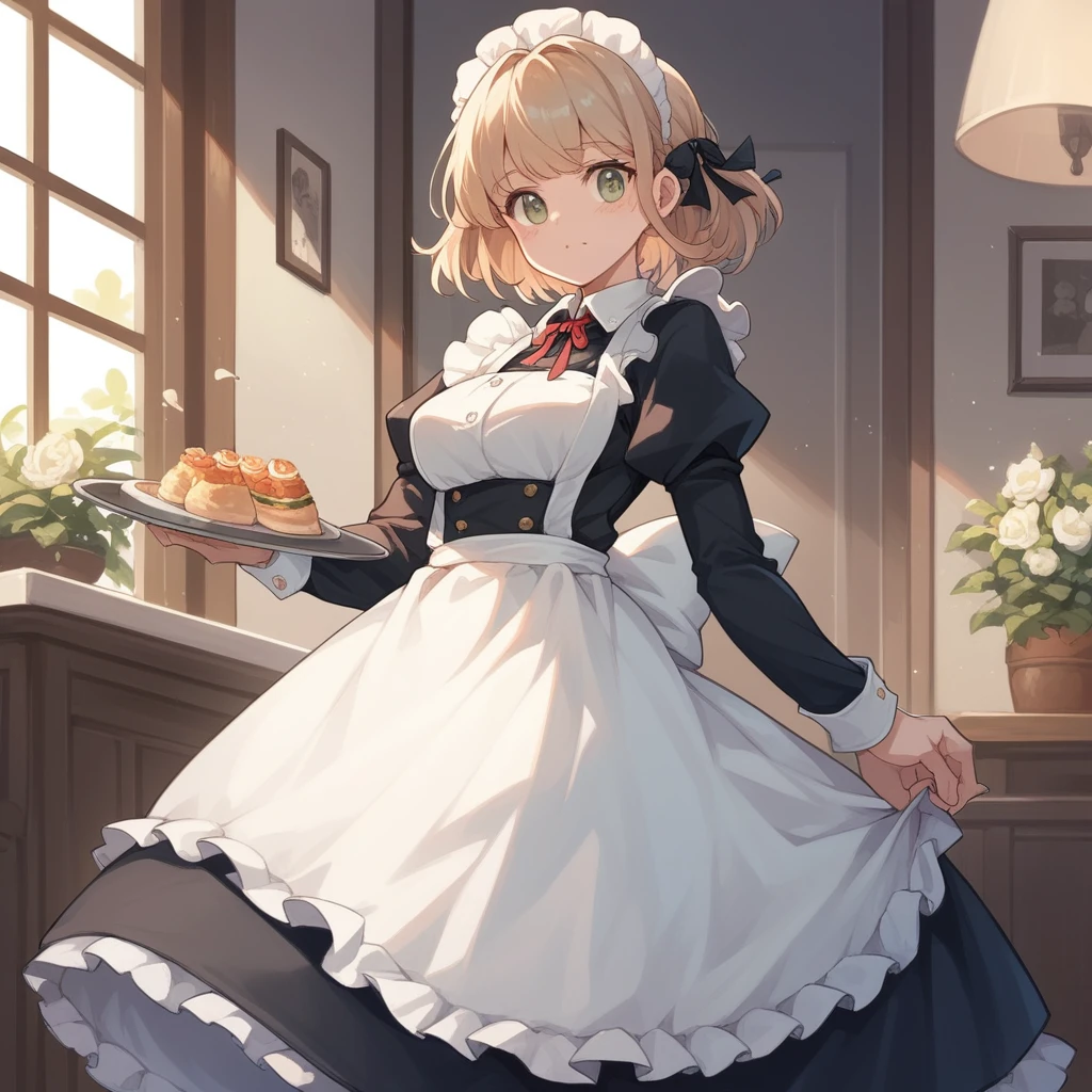 score_9, score_8_superior, score_7_superior (score_9:0.9),score_8_superior,score_7_superior,Anime Style,evaluation_Safety,(PDXL),Maid's Headdress,lira,Maid clothes,One girl,alone,View your viewers,Elf Ears,Medium chest,Black Hair,robot,
