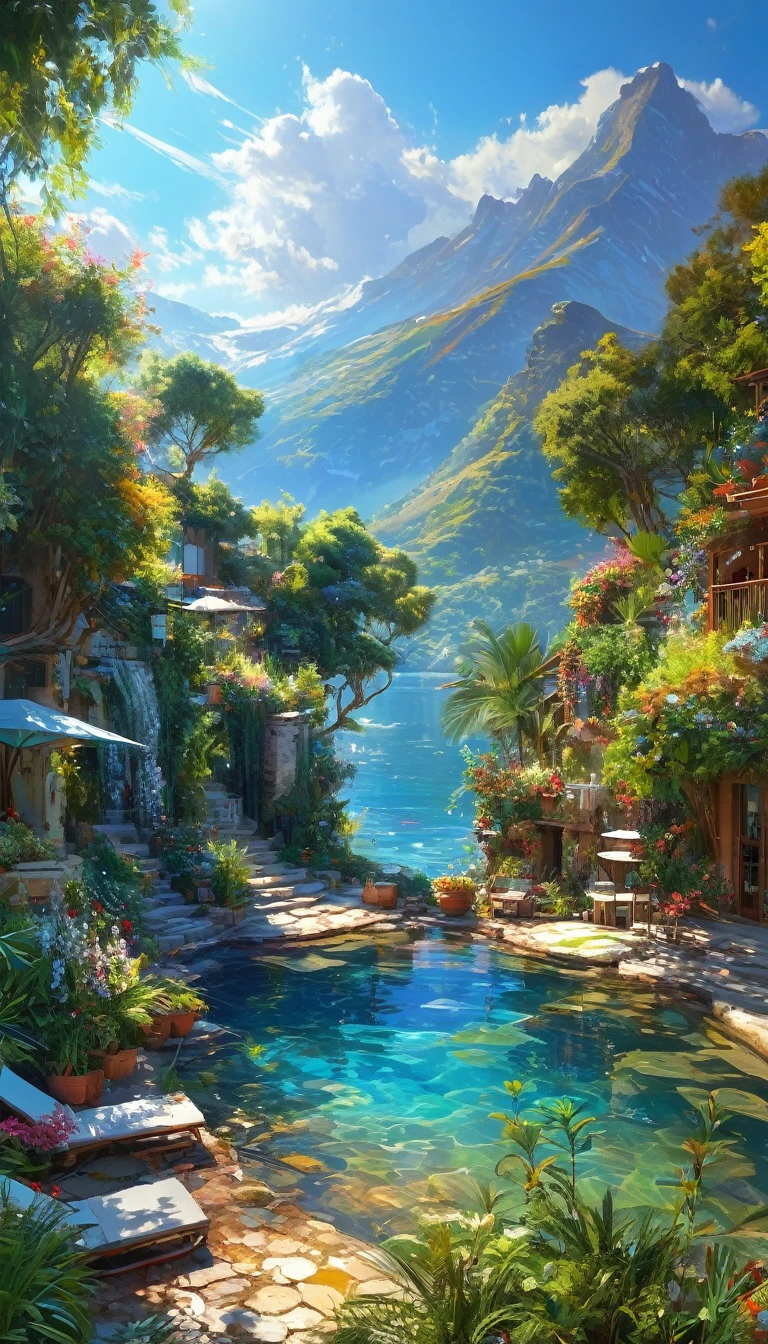 Hyper realist-surrealist and Fantastic composition, randomly serenity peacefuly landscape scenery Breathtaking fusion Multilayer techs splash style finely artistic works influence style by Michael Garmash Ivan Aivazosky İsmail İnceoğlu 8k RAW HDR UHD HQ premium effects hires art 
