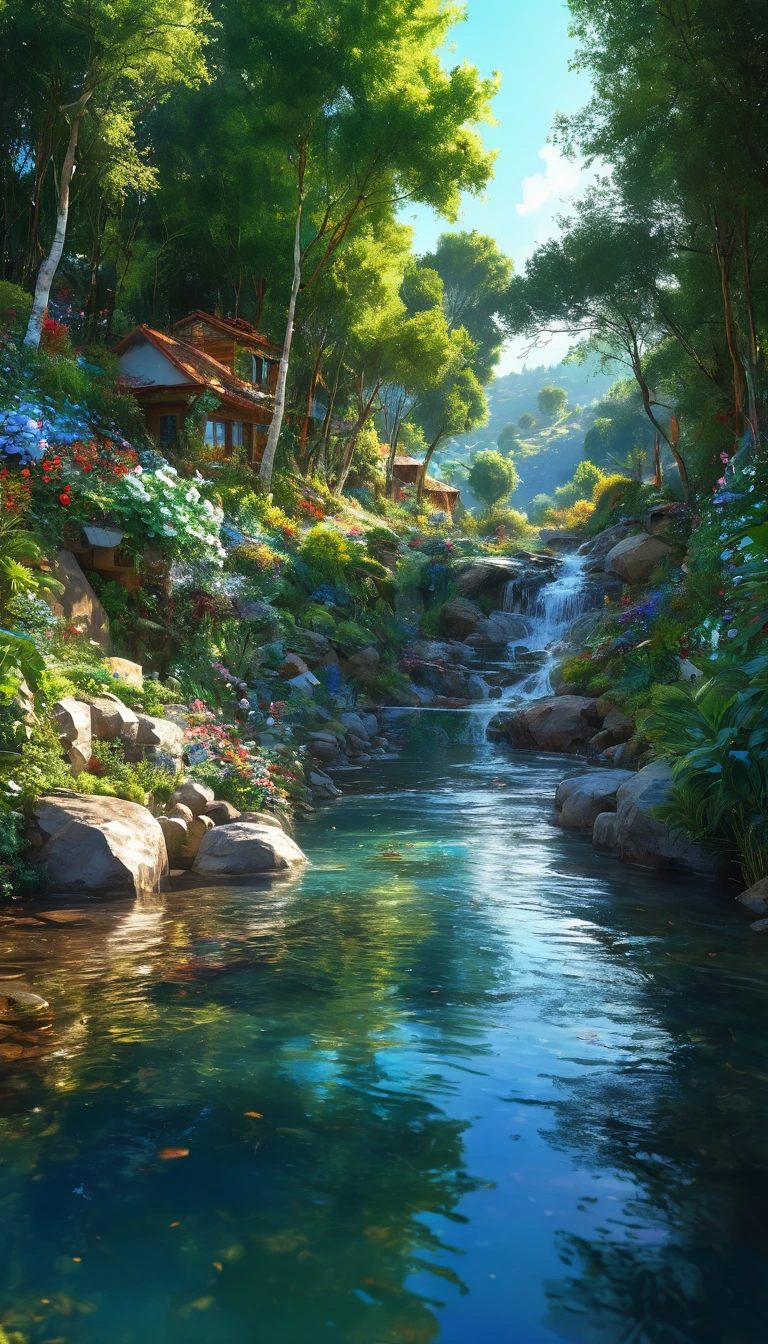 Hyper realist-surrealist and Fantastic composition, randomly serenity peacefuly landscape scenery Breathtaking fusion Multilayer techs splash style finely artistic works influence style by Michael Garmash Ivan Aivazosky İsmail İnceoğlu 8k RAW HDR UHD HQ premium effects hires art