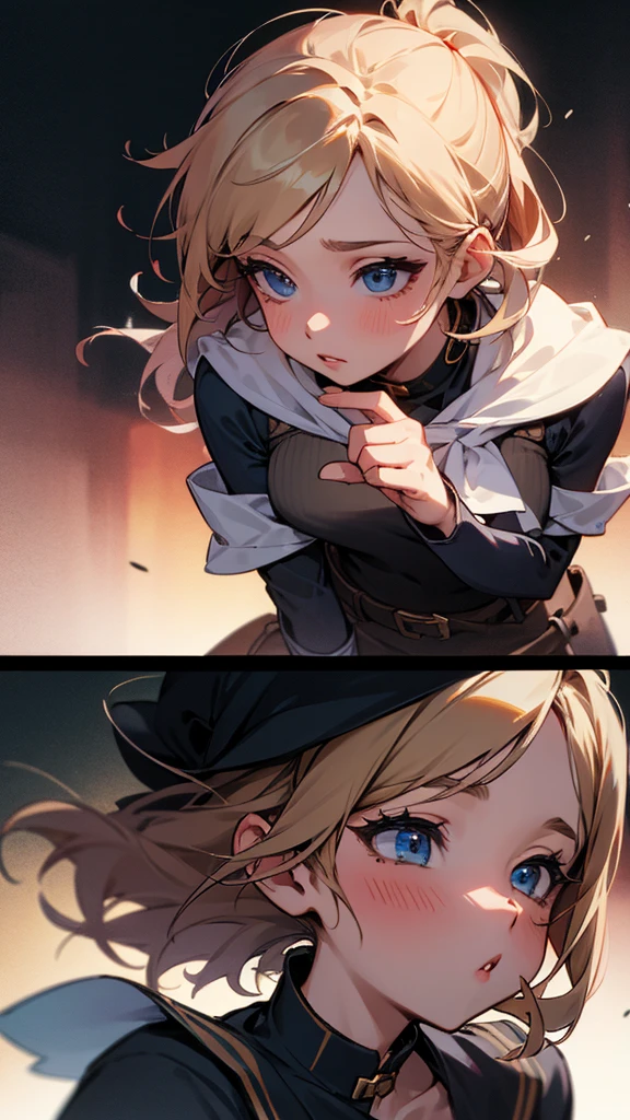The girl blows a kiss
