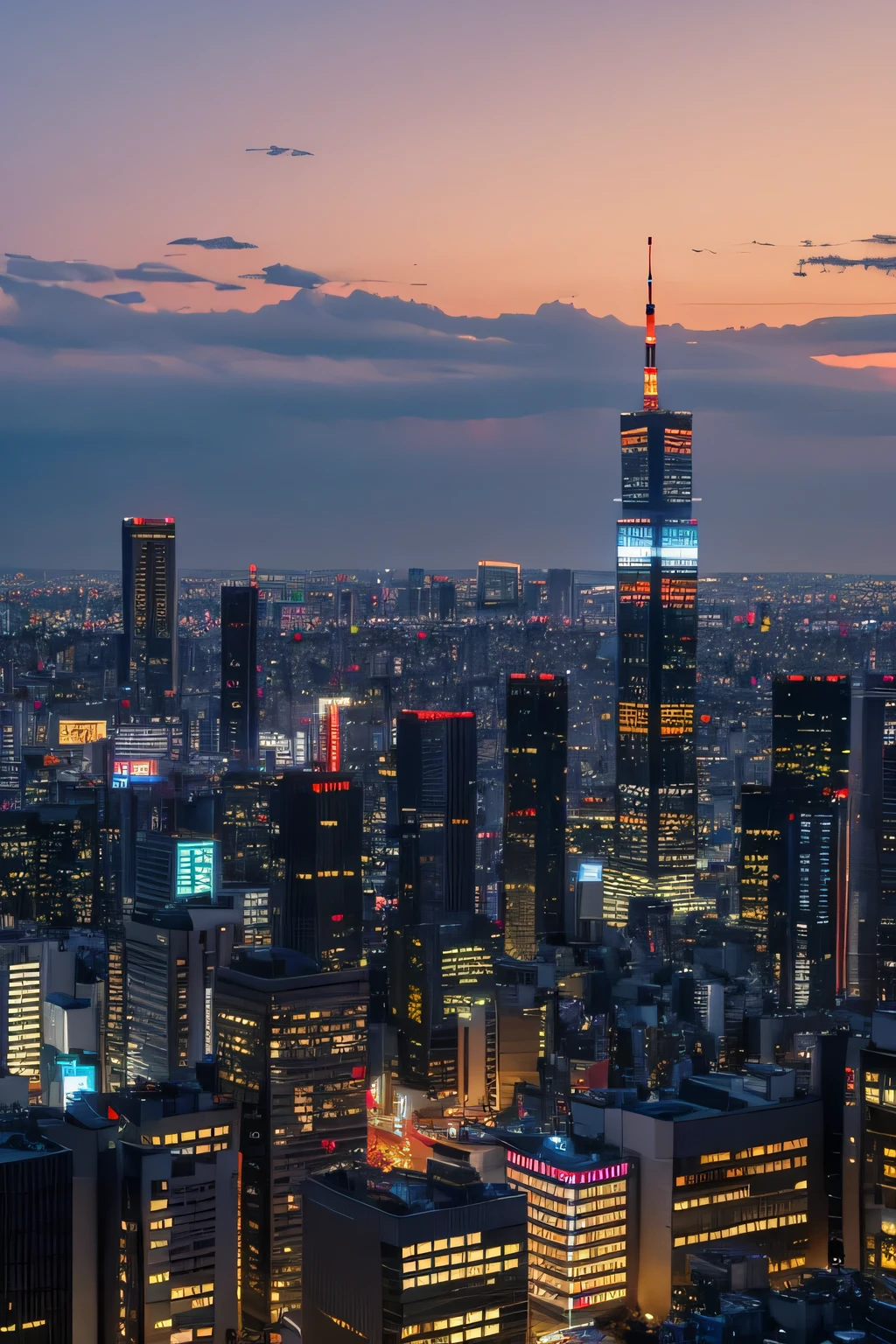 Tokyo evening skyline