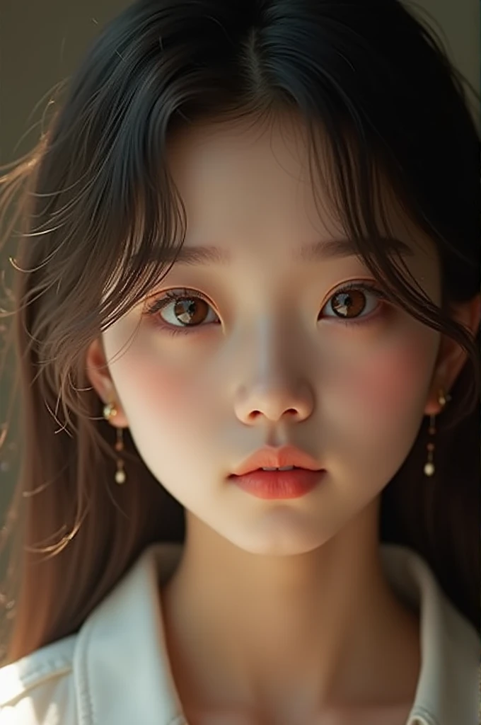 masterpiece、1 beautiful girl、Beautiful brown eyes、Puffy eyes、Highest quality, 超High resolution, (reality: 1.4), Cinema Lighting、(Japanese)、so beautiful、Beautiful Skin、thin、(Looking at the audience)、(Surreal)、(High resolution)、(8k)、(Very detailed)、(Beautiful details)、(Very detailed)、 (wall-)、Detailed face、Bright lighting、Professional Lighting、 Westshot