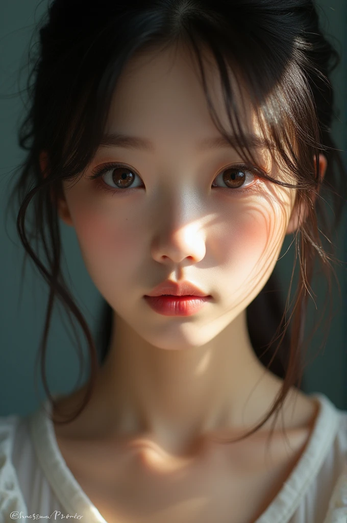 a beautiful young woman in school uniform, realistic detailed portrait, hyper realistic, 8k, photorealistic, cinematic lighting, beautiful intricate facial details, long eyelashes, high quality, extremely detailed, detailed eyes, detailed skin, beautiful detailed lips, flawless skin, perfectly rendered, masterpiece