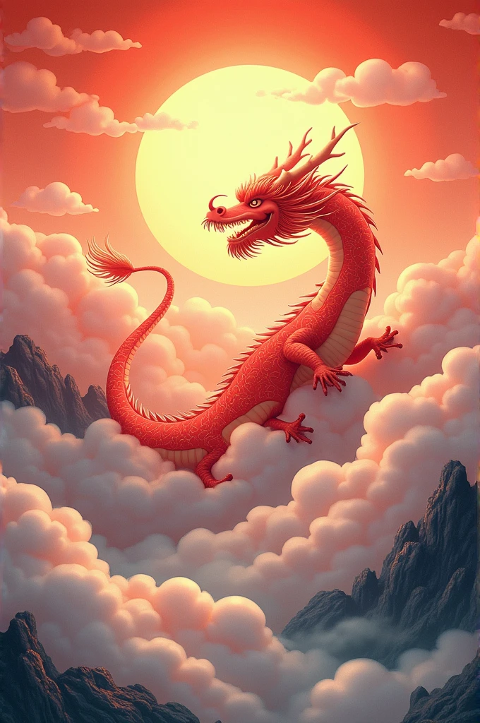 chinese style background There are clouds I can see the rising dragon