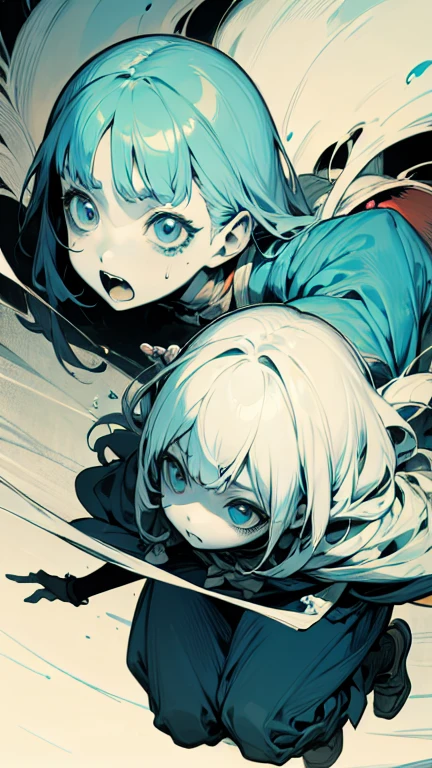 ((festival)), Outline Cool colors, ((Jumping phobia)), scribble, nightmare, Doll-like face, Manga Style, rough sketch, Horror elements, (masterpiece), (High resolution), (Very delicate), (clear), Manga Styleイラスト, (drawing style), Cool colors, (Horror elements), Japanese painting, whole body, phantom, angle, (snap shot), Bugaboo, that&#39;terrible, (spooky), Japan sculpture, primitive art, old picture scroll style, old staging, Ancient mural style, crazy illustration, antique, Dark atmosphere, Flat Illustration, Crazy Smile, spookyな外観, Characteristic hairstyle, creative accessories, Unique atmosphere
