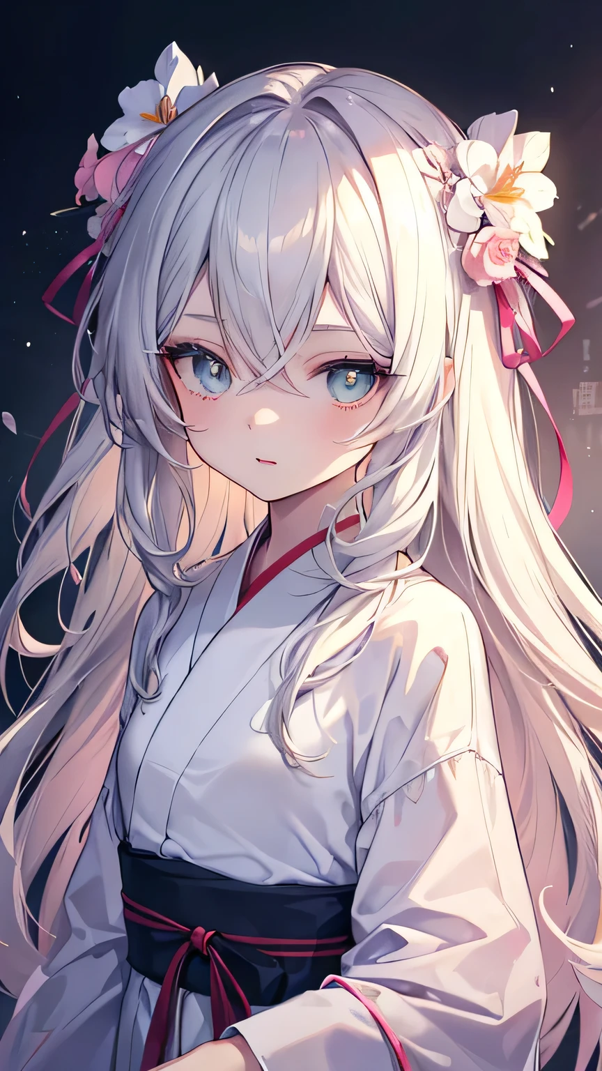 (masterpiece:1.2), (Highest quality:1.2), Ultra-high resolution, Very detailed, , Surreal Girl, (1 person,ta,boyish, , 13 y), A light smile, , The charm of androgyny, Long Hair, ((Platinum Hair)), Messy Hair, small and soft breasts,Slender body, Small Ass, Small green eyes,Beautiful and beautiful eyes, Well-proportioned iris and pupil, Expressive eyes, Beautiful and delicate lips, High resolution detailed hair, Perfect Eyes, Perfect Face, Ultra-Dense Skin, Full Finger, Perfect lighting, yukata, Digital anime art,Anime-style illustrations,Anime illustration