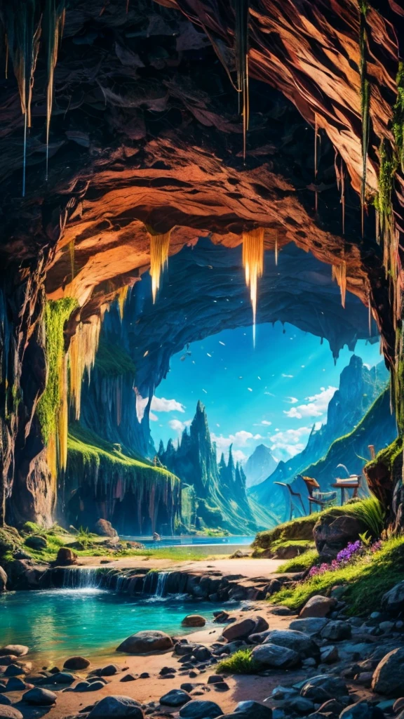 Giant cave,Beautiful and colorful,masterpiece,best quality,8k